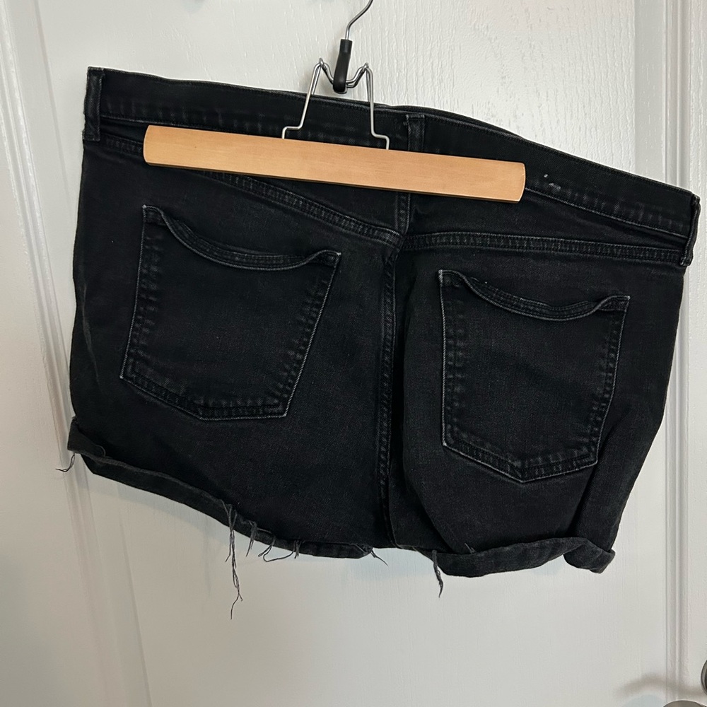 GAP Black Jean Shorts Distressed Hem